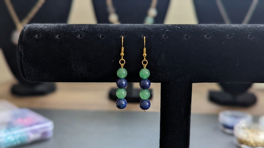 Blue & Green Dangle Earrings