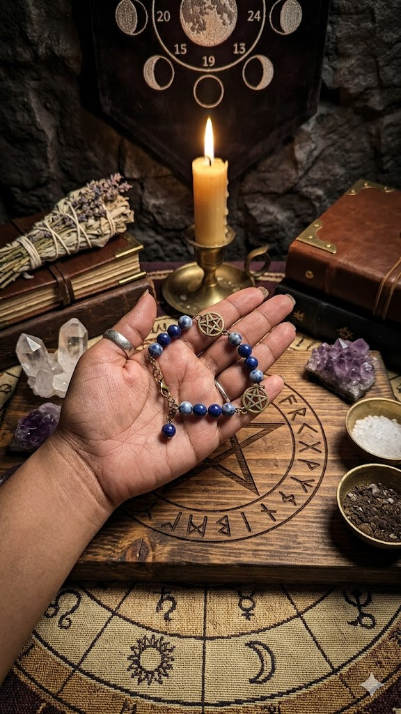 Pentagram Lapis Lazuli Bracelet