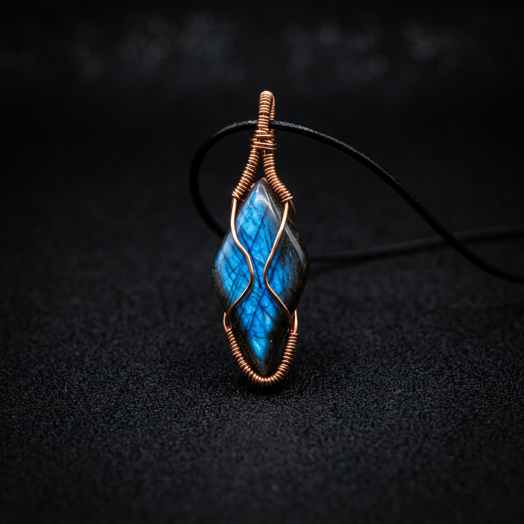 Copper Handwrapped Labradorite Pendant Necklace