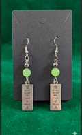 Rule of Three Charm Earrings with Hematite & Green Beads