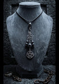 Chain Linked Pentacle Necklace with Hematite Beading