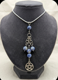 Chain Linked Pentacle Necklace with Sodalite Beads