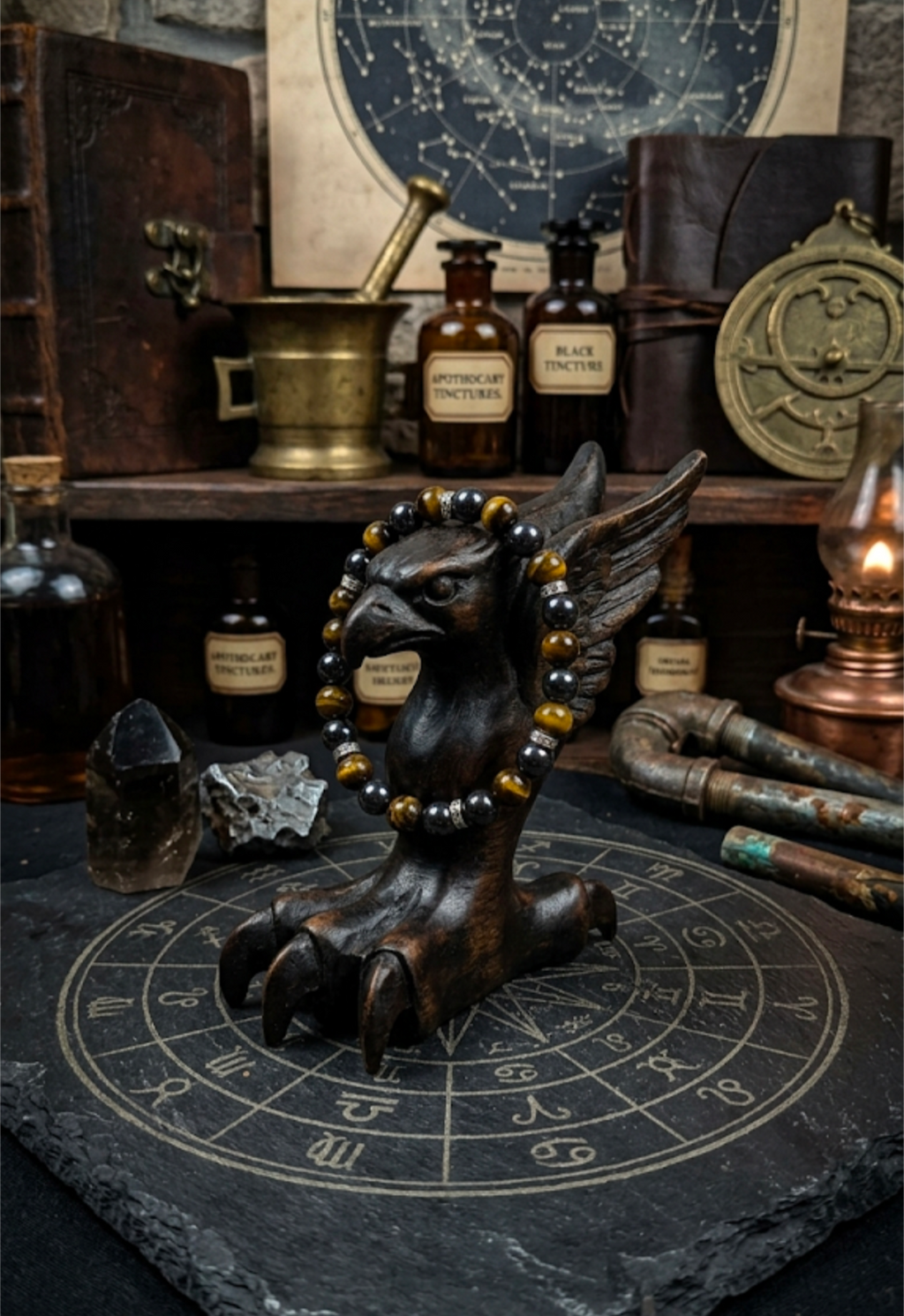 Tiger's Eye & Hematite Beaded Bracelet