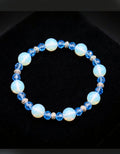 Opalite & Sapphire Blue Bead Stretch Bracelet