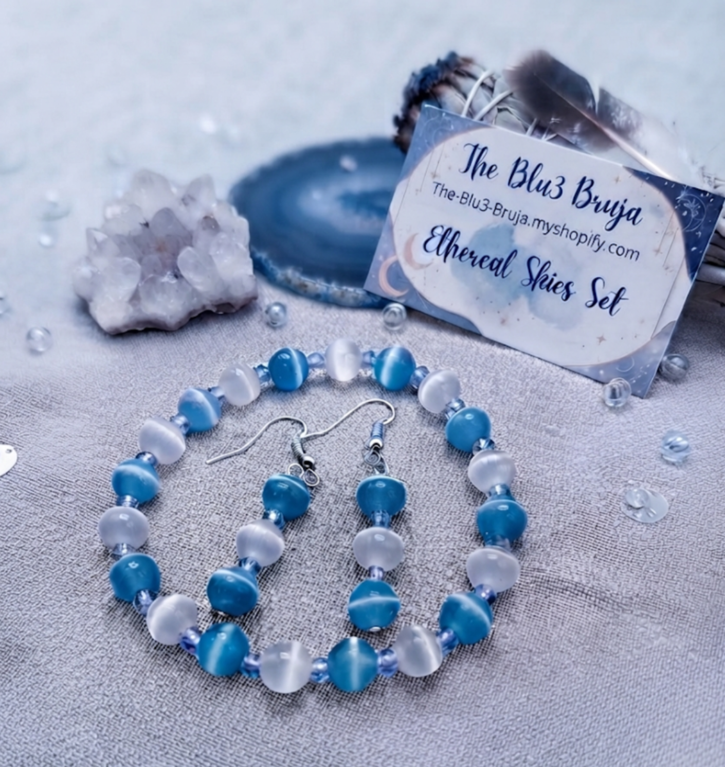 The Ethereal Skies Bracelet & earrings Set