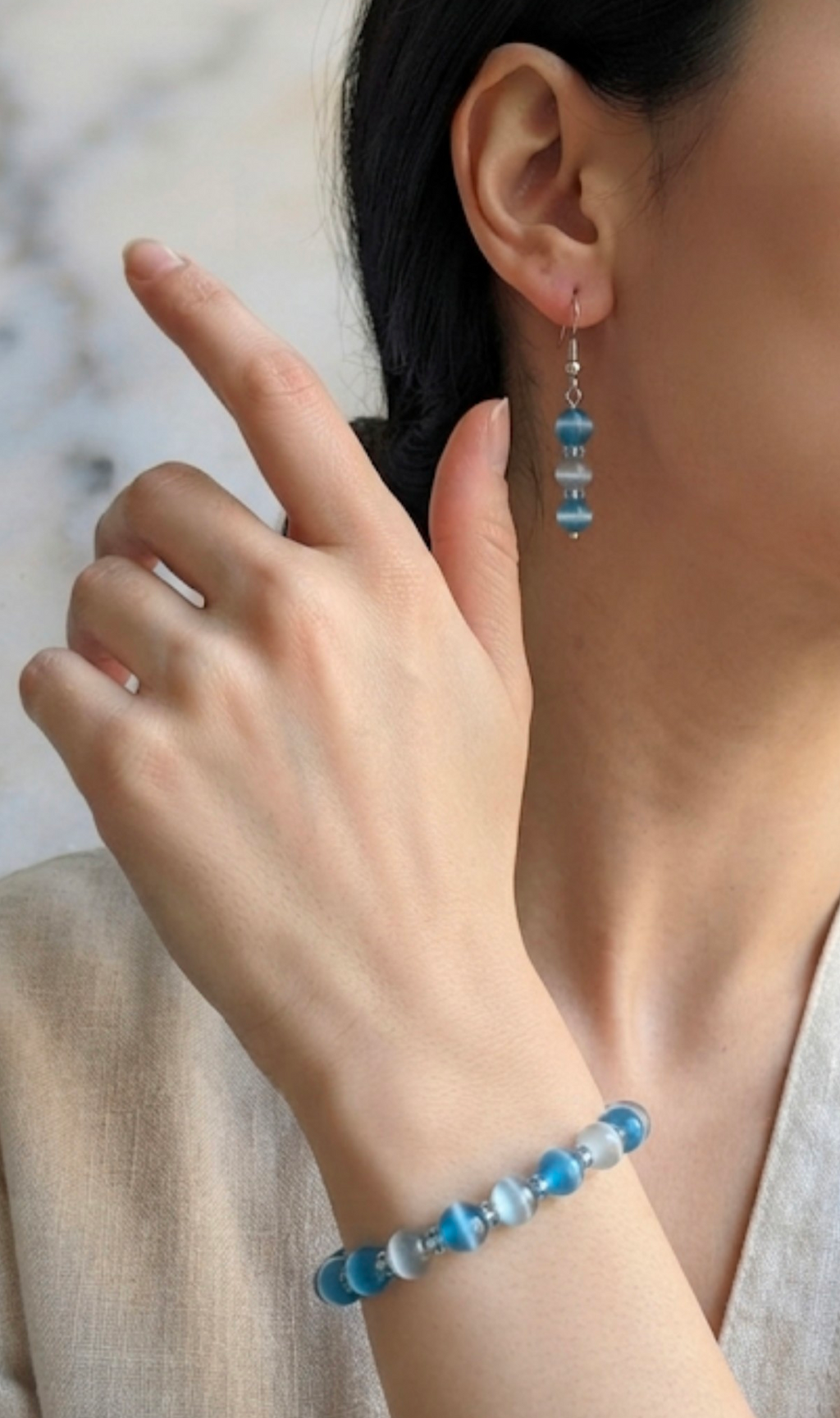 The Ethereal Skies Bracelet & earrings Set