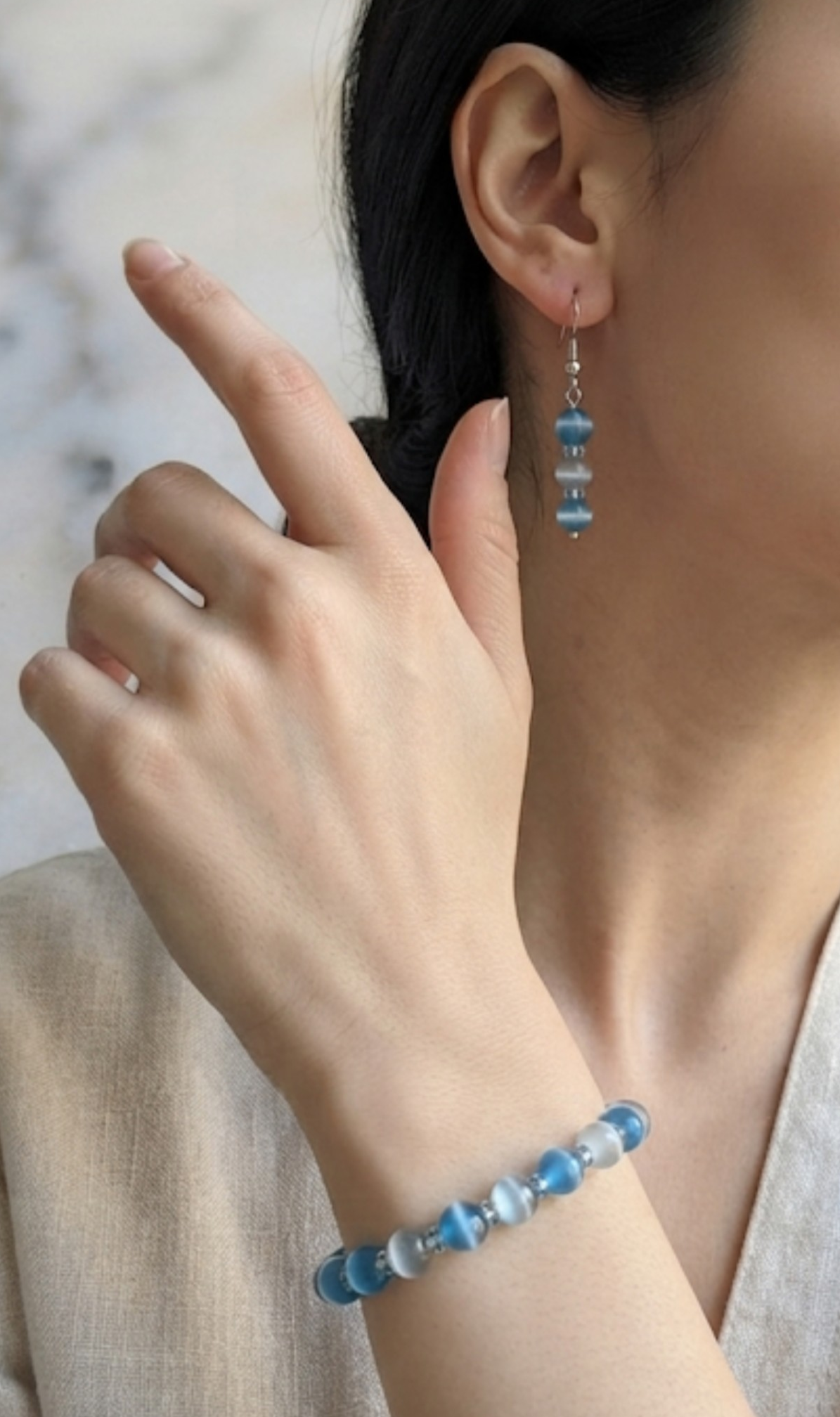 The Ethereal Skies Bracelet & earrings Set