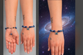 Sodalite Evil Eye Bracelet side by side view with celestial background