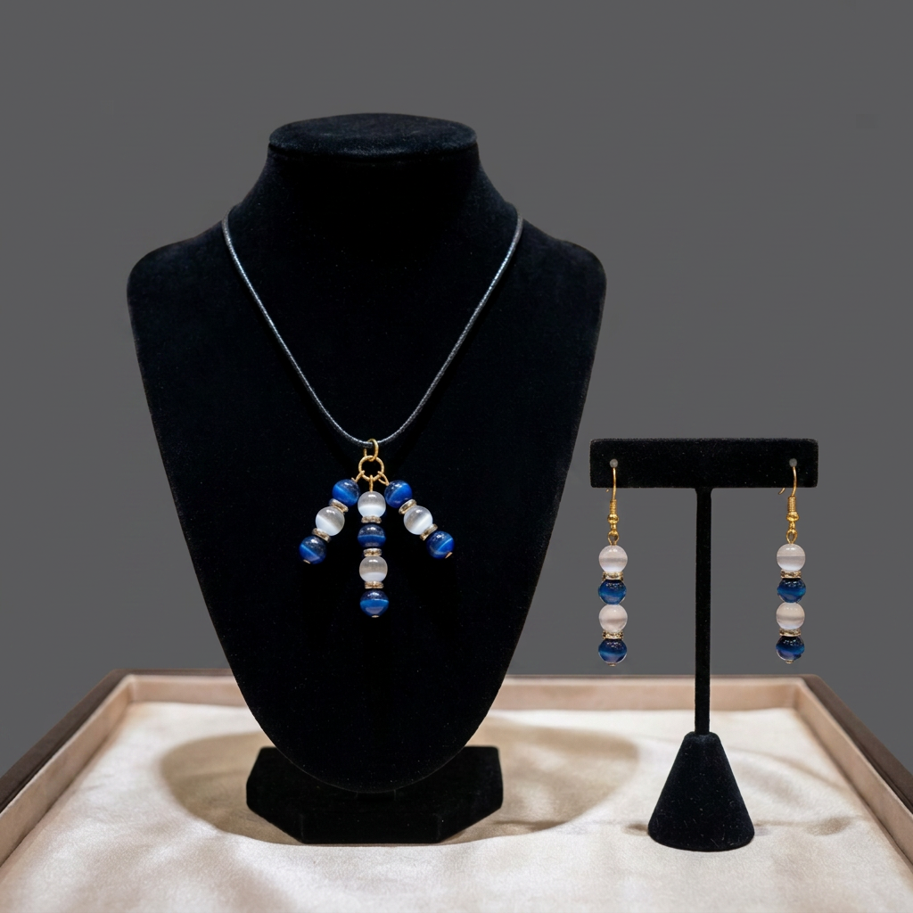 Cats eye bead drop set